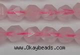 CNG7226 15.5 inches 8mm faceted nuggets rose quartz beads