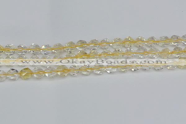 CNG7231 15.5 inches 8mm faceted nuggets citrine gemstone beads