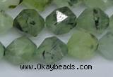 CNG7242 15.5 inches 10mm faceted nuggets green rutilated quartz beads