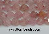 CNG7255 15.5 inches 6mm faceted nuggets strawberry quartz beads