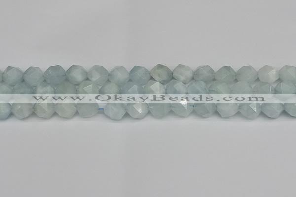 CNG7262 15.5 inches 10mm faceted nuggets aquamarine beads