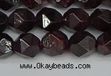 CNG7277 15.5 inches 10mm faceted nuggets red garnet beads