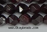 CNG7278 15.5 inches 12mm faceted nuggets red garnet beads