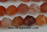 CNG7282 15.5 inches 10mm faceted nuggets red rabbit hair quartz beads