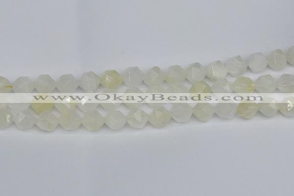 CNG7288 15.5 inches 12mm faceted nuggets white moonstone beads