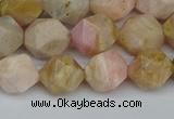 CNG7301 15.5 inches 8mm faceted nuggets pink opal gemstone beads