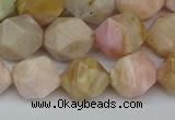 CNG7302 15.5 inches 10mm faceted nuggets pink opal gemstone beads