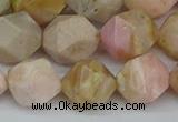 CNG7303 15.5 inches 12mm faceted nuggets pink opal gemstone beads