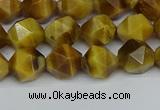 CNG7306 15.5 inches 8mm faceted nuggets golden tiger eye beads