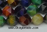 CNG7332 15.5 inches 10mm faceted nuggets mixed tiger eye beads