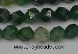 CNG7336 15.5 inches 8mm faceted nuggets moss agate beads