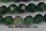 CNG7337 15.5 inches 10mm faceted nuggets moss agate beads