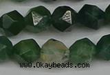 CNG7338 15.5 inches 12mm faceted nuggets moss agate beads