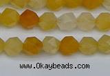 CNG7355 15.5 inches 6mm faceted nuggets yellow jade beads