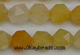 CNG7357 15.5 inches 10mm faceted nuggets yellow jade beads