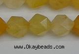 CNG7358 15.5 inches 12mm faceted nuggets yellow jade beads