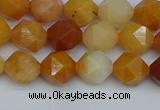 CNG7360 15.5 inches 6mm faceted nuggets yellow jade beads