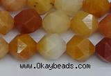 CNG7361 15.5 inches 8mm faceted nuggets yellow jade beads