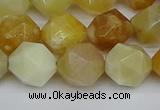 CNG7367 15.5 inches 10mm faceted nuggets yellow opal beads