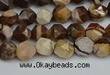 CNG7380 15.5 inches 6mm faceted nuggets zebra jasper beads