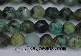 CNG7385 15.5 inches 6mm faceted nuggets African turquoise beads