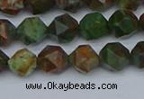 CNG7390 15.5 inches 6mm faceted nuggets green opal beads