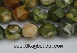 CNG7396 15.5 inches 8mm faceted nuggets rhyolite gemstone beads