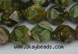 CNG7397 15.5 inches 10mm faceted nuggets rhyolite gemstone beads