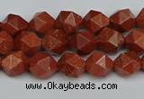 CNG7400 15.5 inches 6mm faceted nuggets goldstone beads