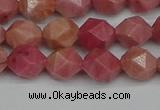 CNG7421 15.5 inches 8mm faceted nuggets rhodochrosite beads