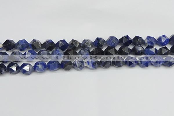 CNG7437 15.5 inches 10mm faceted nuggets sodalite gemstone beads