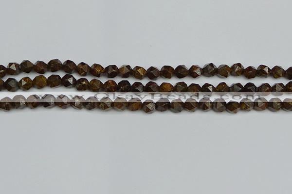 CNG7440 15.5 inches 6mm faceted nuggets bronzite gemstone beads