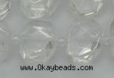 CNG7450 12*16mm - 15*20mm faceted freeform white crystal beads