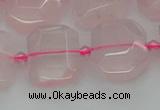 CNG7451 12*16mm - 15*20mm faceted freeform rose quartz beads