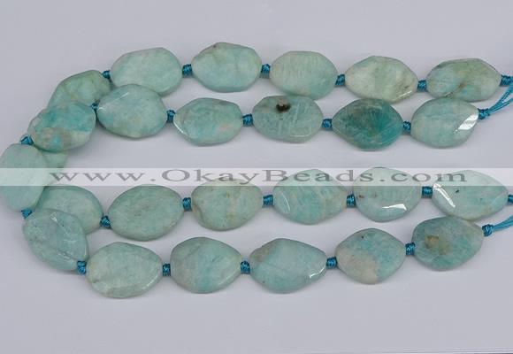 CNG7463 15.5 inches 20*25mm - 25*35mm faceted freeform amazonite beads