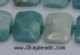 CNG7477 15.5 inches 18*25mm - 20*28mm faceted freeform amazonite beads