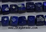 CNG7489 15.5 inches 8*8mm faceted nuggets lapis lazuli beads