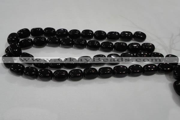 CNG749 15.5 inches 13*18mm nuggets black agate beads wholesale