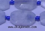 CNG7520 15.5 inches 18*25mm - 25*35mm faceted freeform aquamarine beads