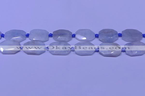 CNG7520 15.5 inches 18*25mm - 25*35mm faceted freeform aquamarine beads