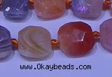 CNG7620 12*14mm - 13*15mm faceted freeform red botswana agate beads