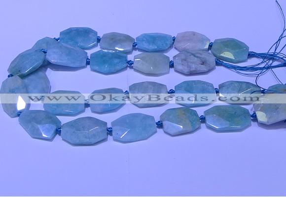 CNG7625 20*30mm - 22*32mm faceted freeform amazonite beads