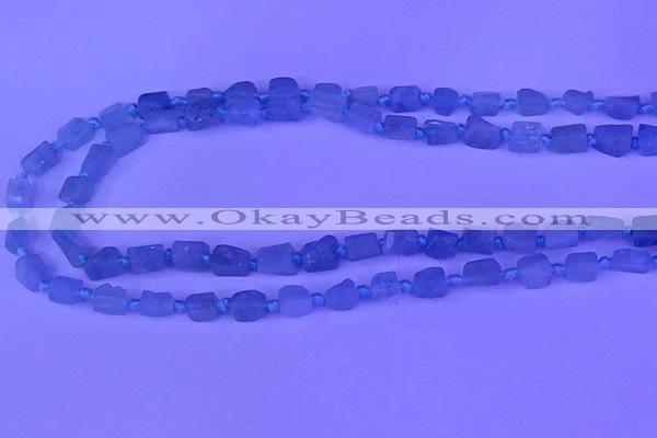 CNG7631 15.5 inches 6*8mm - 8*10mm nuggets aquamarine beads