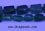 CNG7643 15.5 inches 5*7mm - 8*10mm nuggets green strawberry quartz beads