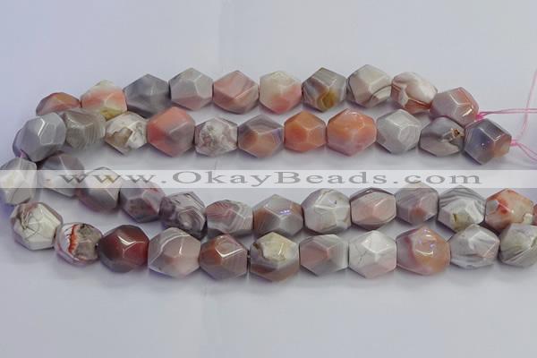 CNG7660 12*16mm - 13*18mm faceted nuggets pink botswana agate beads