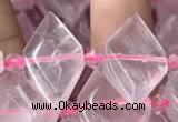 CNG7701 13*20mm - 15*25mm faceted freeform rose quartz beads