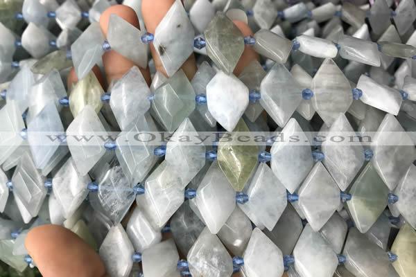 CNG7707 15.5 inches 13*20mm - 15*25mm faceted freeform aquamarine beads