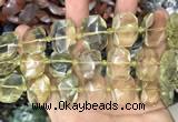 CNG7752 13*18mm - 15*25mm faceted freeform lemon quartz beads