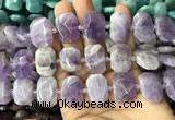 CNG7758 13*18mm - 15*25mm faceted freeform lavender amethyst beads