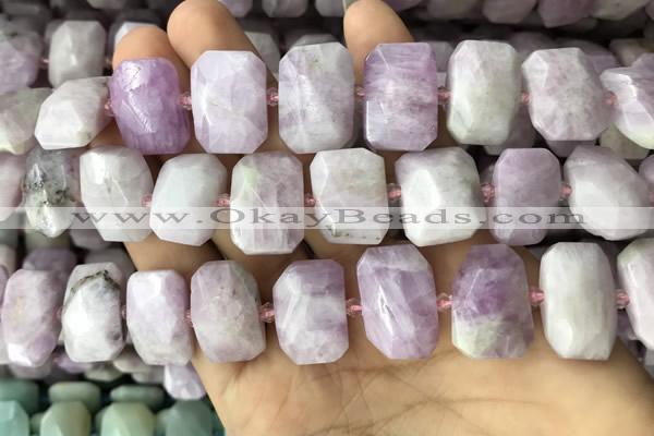 CNG7763 13*18mm - 15*25mm faceted freeform kunzite beads